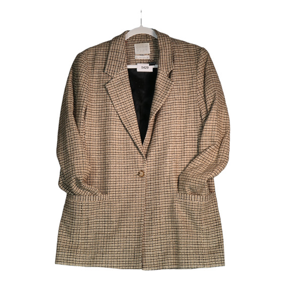 Vintage Onna Wear Blazer Womens S Jacket Pockets 100% Hand Woven Silk Tweed USA - Picture 1 of 8